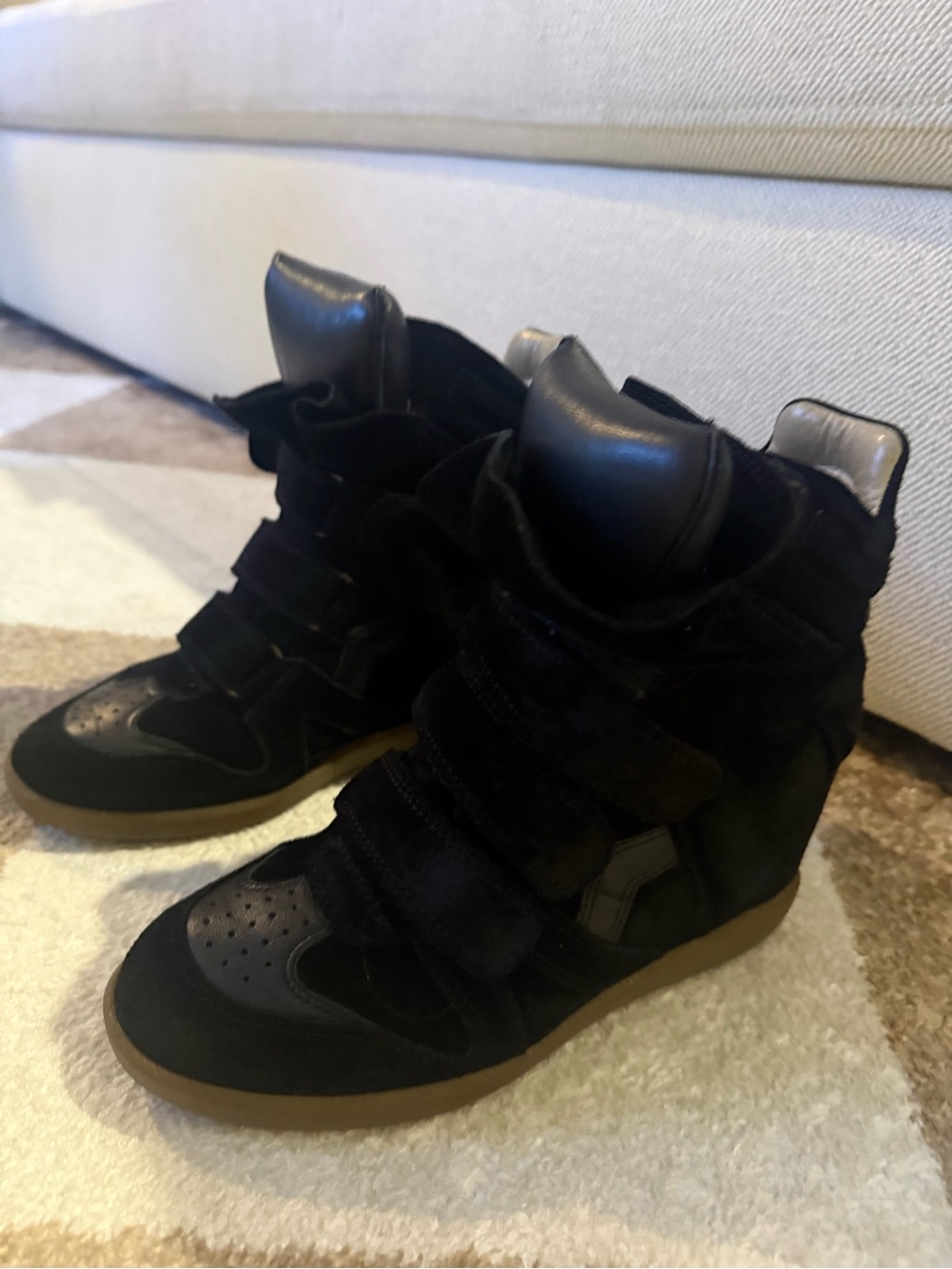 Isabel Marant Black Wedge High-Top Sneakers for Women 37 - Picture 2 of 6